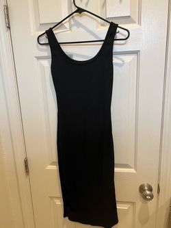 Black Ribbed Bodycon Midi Dress