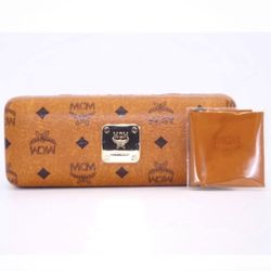 Authentic MCM Name Brand Logo Monogram Clam Cognac Glasses Eyeglasses Hard Case Italy Runway Shell High End Collectible Italian Original