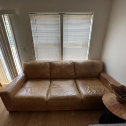Chestnut Brown Leather Couch 