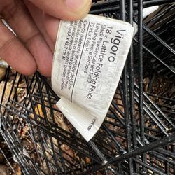 18 Inch X 10 Feet Lattice Black Folding Metal Fence 