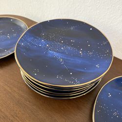 8 West Elm Constellation Plates - New 