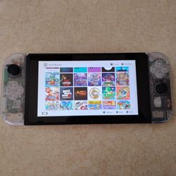 NINTENDO SWITCH V2 CLEAR SHELL and Over 125 SWITCH GAMES