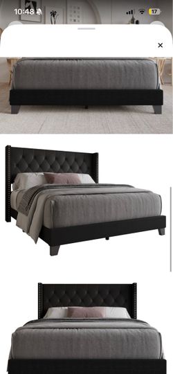 Black full size bed frame