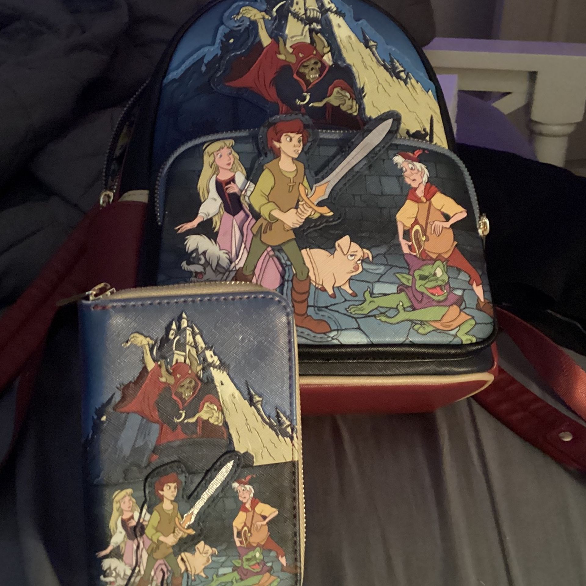 Black Cauldron Loungefly Backpack And Matching Wallet