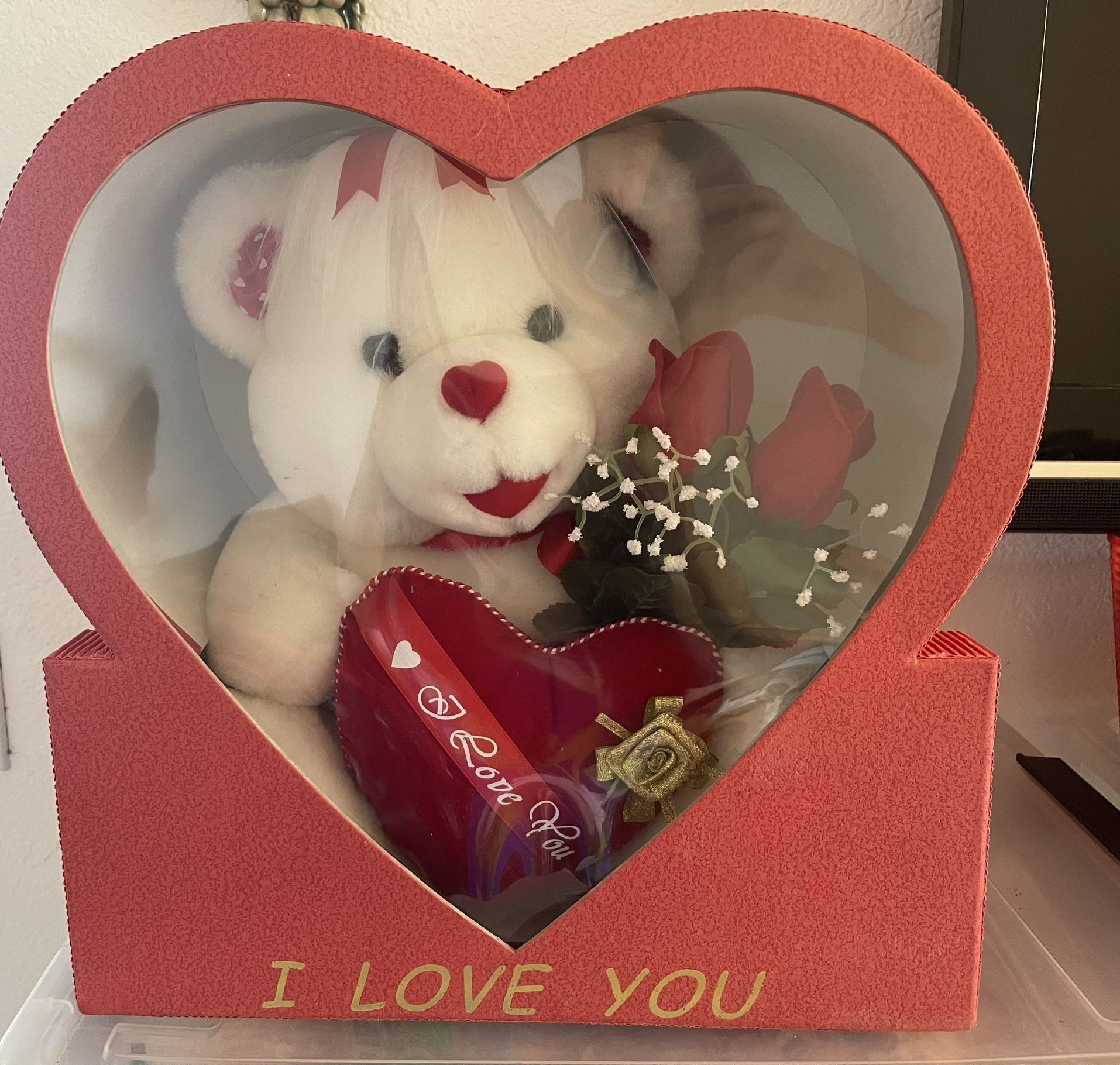 Teddy Bear in The Box with I Love You Heart/Rose/Music