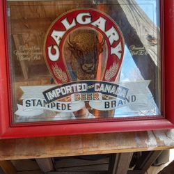 Framed, Calgary Beer Mirror.