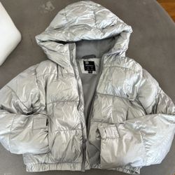 Girls Fleece Lined Metallic Puffer Size 8