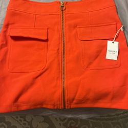 Large orange zip up skirt 