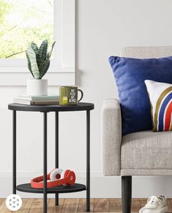 Wood And Metal Small Round Table Brand New