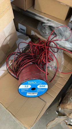 NAOEVO 12 Gauge Wire 500FT, 2 Conductors Electrical Red 12AWG