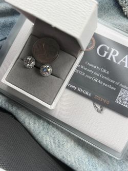 GRA Certified Moissanite Halo Stud Earrings