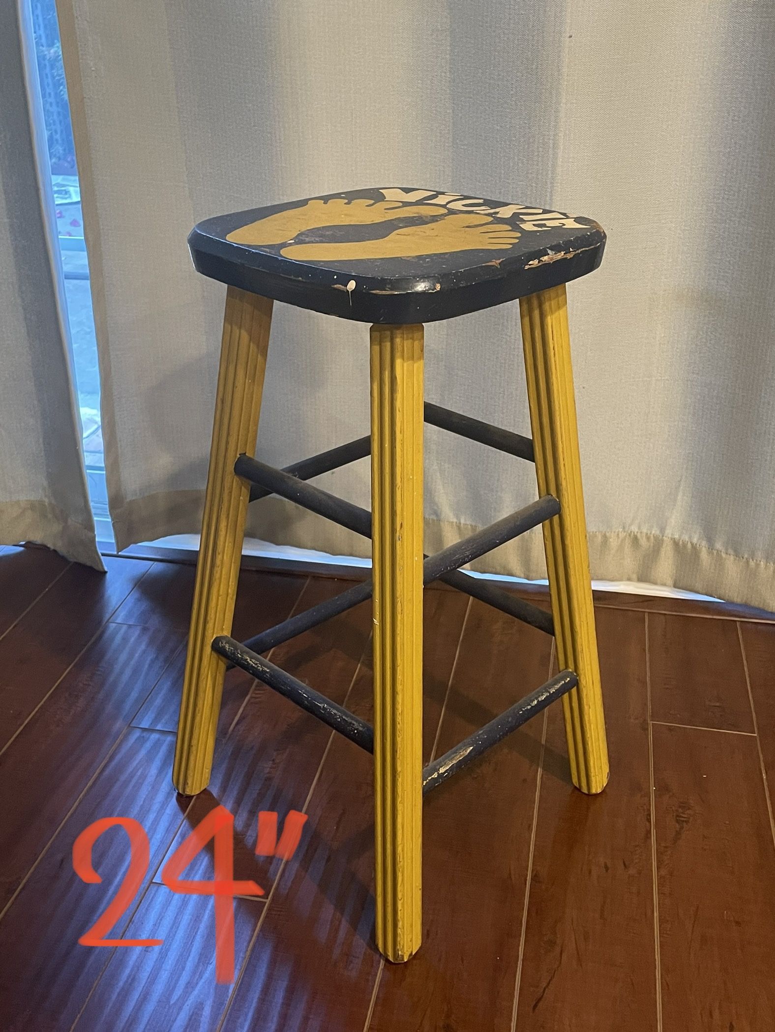 Vintage High Stool Chair 24”