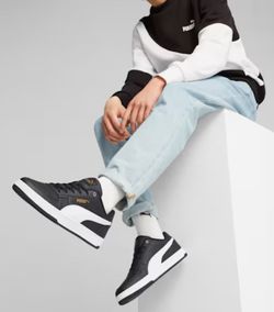 BRAND NEW PUMA Caven 2.0 Sneakers Men’s Size 10 Black White Gold NWT UNISEX
