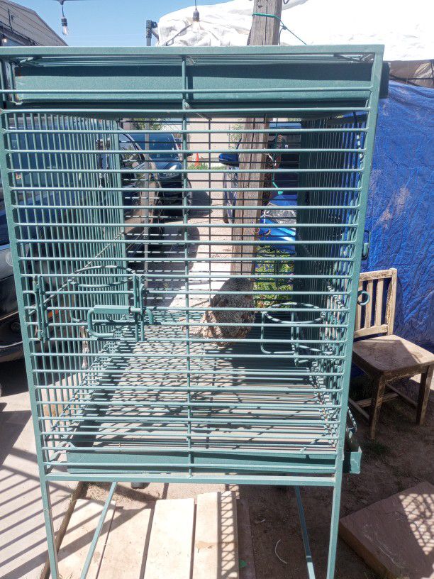 Large Teal Bird Cage Excellent Condition