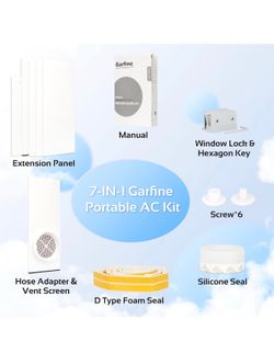 Portable Air Conditioner Door Seal Kit for Sliding Doors—Compatible with 5" to 5.1" Hoses, Max Length 94.5"—Sliding Door AC Vent Kit with Vent Screen