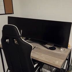 Office desk,samsung computer and monitor
