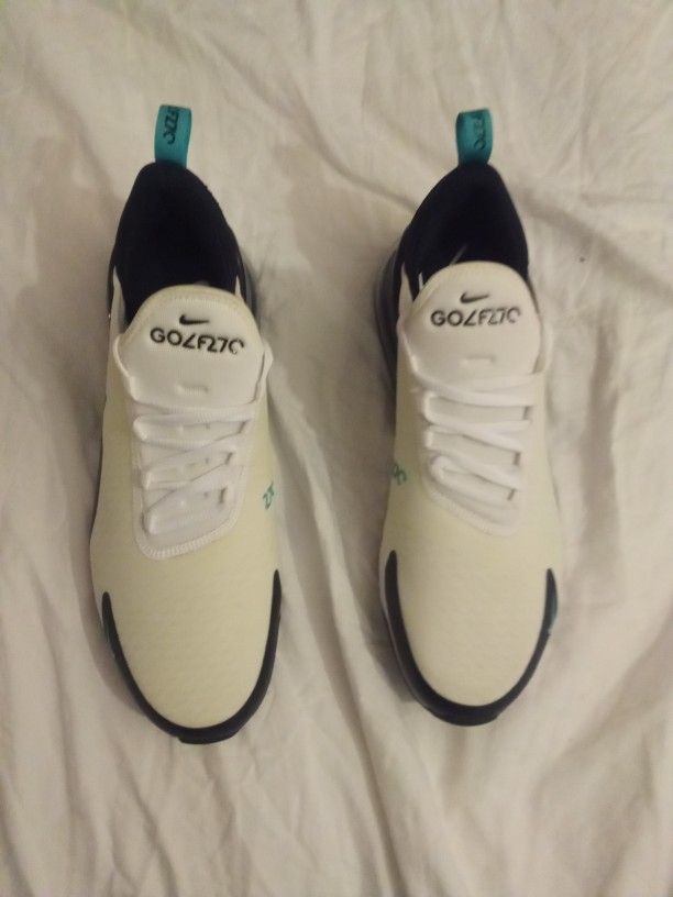 Nike Golf Shoes White/Black/Teal Golf 27C size 11.5 - NEW