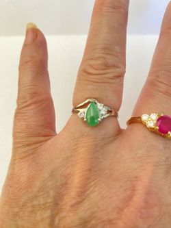 Jade Jewelry Jade Rings Silver Rings White Gold Rings  Y2k Green Jade Rings Luck Jade Rings 