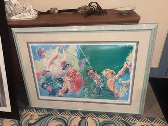 LeRoy Neiman hand signed Framed Golf Print