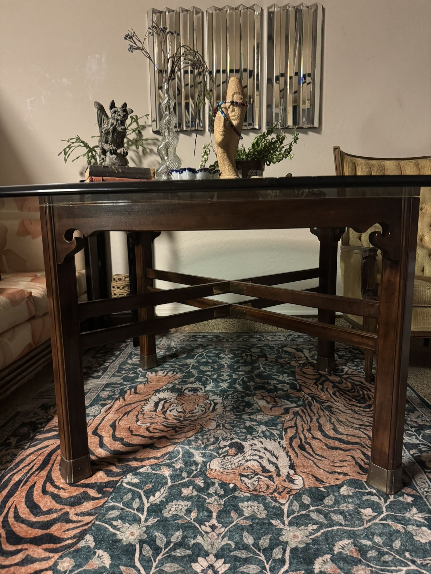 Vintage Henredon Ming Glass Table
