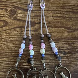 Silver Hair Clips With Kittie Beads And Cat Charms