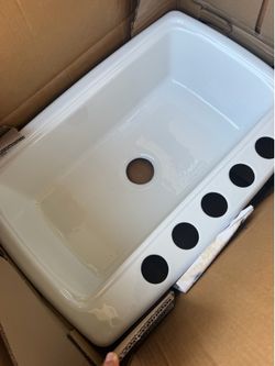 New Kohler Cape Dory 33x22 Undercounter Cast Iron Kitchen Sink White