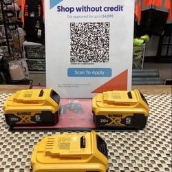 DEWALT 20V MAX XR Premium Lithium-Ion 5.0Ah Battery $100 EACH