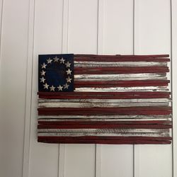 Reclaimed wood 13 colony American flag 