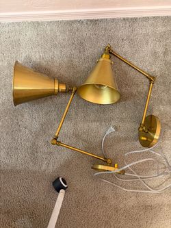 2 Gold  plug in wall sconce light