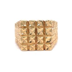 10Kt Yellow Gold Square Pyramid Cut Ring 8.50g Size 13.5 199616/12