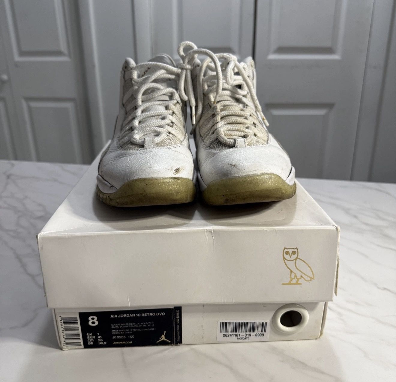 Nike Air Jordan 10 Retro x OVO White 2015 Men's Size 8 Drake 819955-100