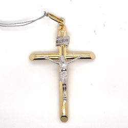 14kt Gold Two Tone Cross With Jesus 3.80grams 142953 12