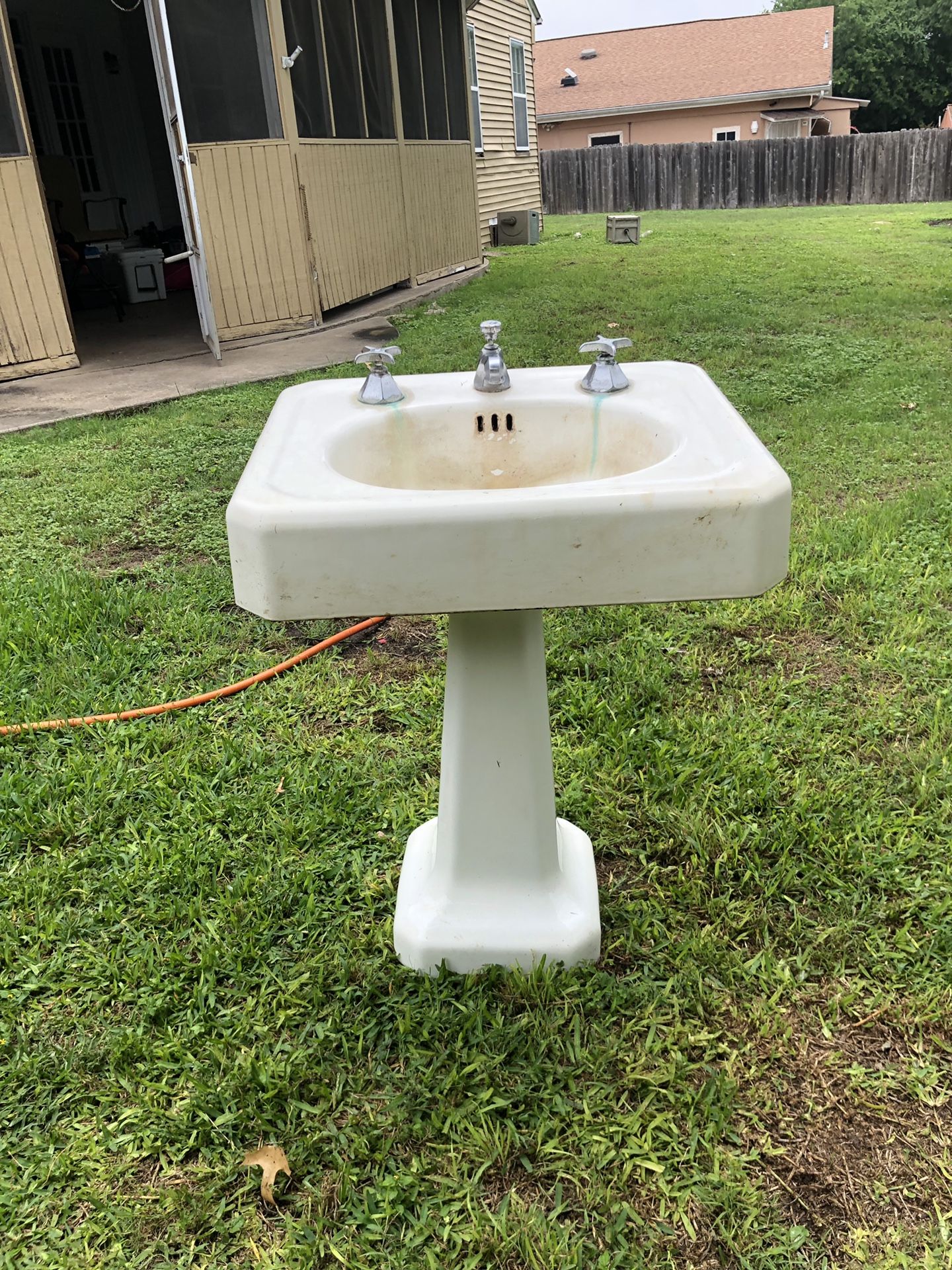 Antique sync with pedestal