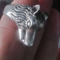Wolf Ring Hand Made. 925. Silver.