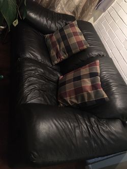 Leather couch black