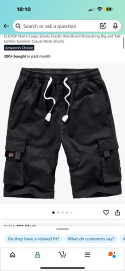 Black Amazon Men Cargo Shorts 