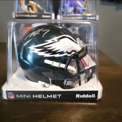 Signed NFL Helmets With AUTHENTICATION CARDS