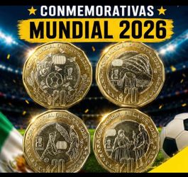 MEXICO 2026 FIFA. $20 Pesos. Brillante. Lot 4 PCs