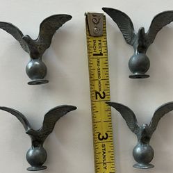 Vintage Aluminum Mini Eagle Flag Finials