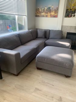 Gray fabric sectional Sofa