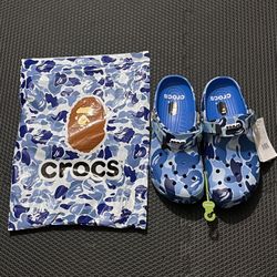 Classic Crocs x BAPE Blue Camo Clogs / Size 9 Mens / Size 11 Womens