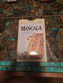 Mancala Solid Wood Folding Game 48 Gemstones Complete 2005