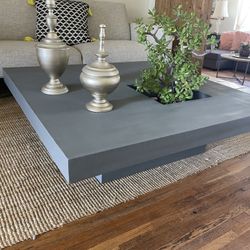 Modern Coffee Table With Plant Holder On Top 