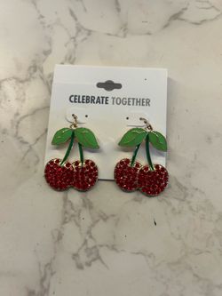 Kohl's Red and Green Cherry Drop Earrings