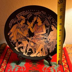 PLATO ANTIGUO EGIPCIO DE BARRO CON DISEÑO 12 PLGS