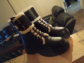 Black Billini Ferrel Sherpa Combat Boots
