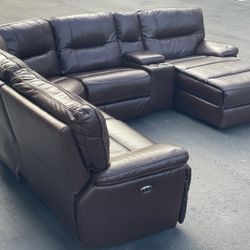 Sofa/Couch Sectional - Recliner - Leather - Brown - Delivery Available 🚛