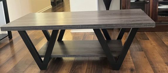 Coffee Table Gray with Black Legs