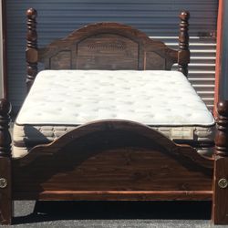 Queen Size Bed with Mattress Set