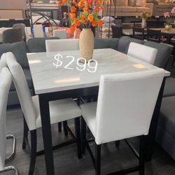 5-pc Counter Height Dining Set ( Table + 4 Chairs) 